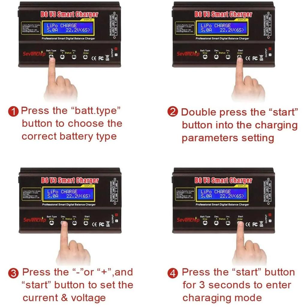 IMAX B6 V3 80W 6A Akkuladegerät LiHv Lipo NiMh Li-ion Ni-Cd Digitales RC-Ladegerät Lipro Balanceladegerät Entlader 15V 6A Adapter