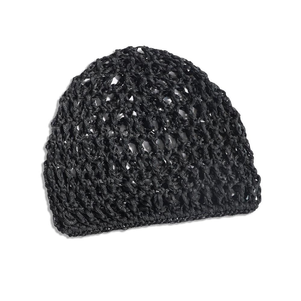 Adult Hair Cap, Hollow Bald Hat, Solid Color Knitted Mesh Hat, Bundle Hair Fishing Net Headscarf Hat