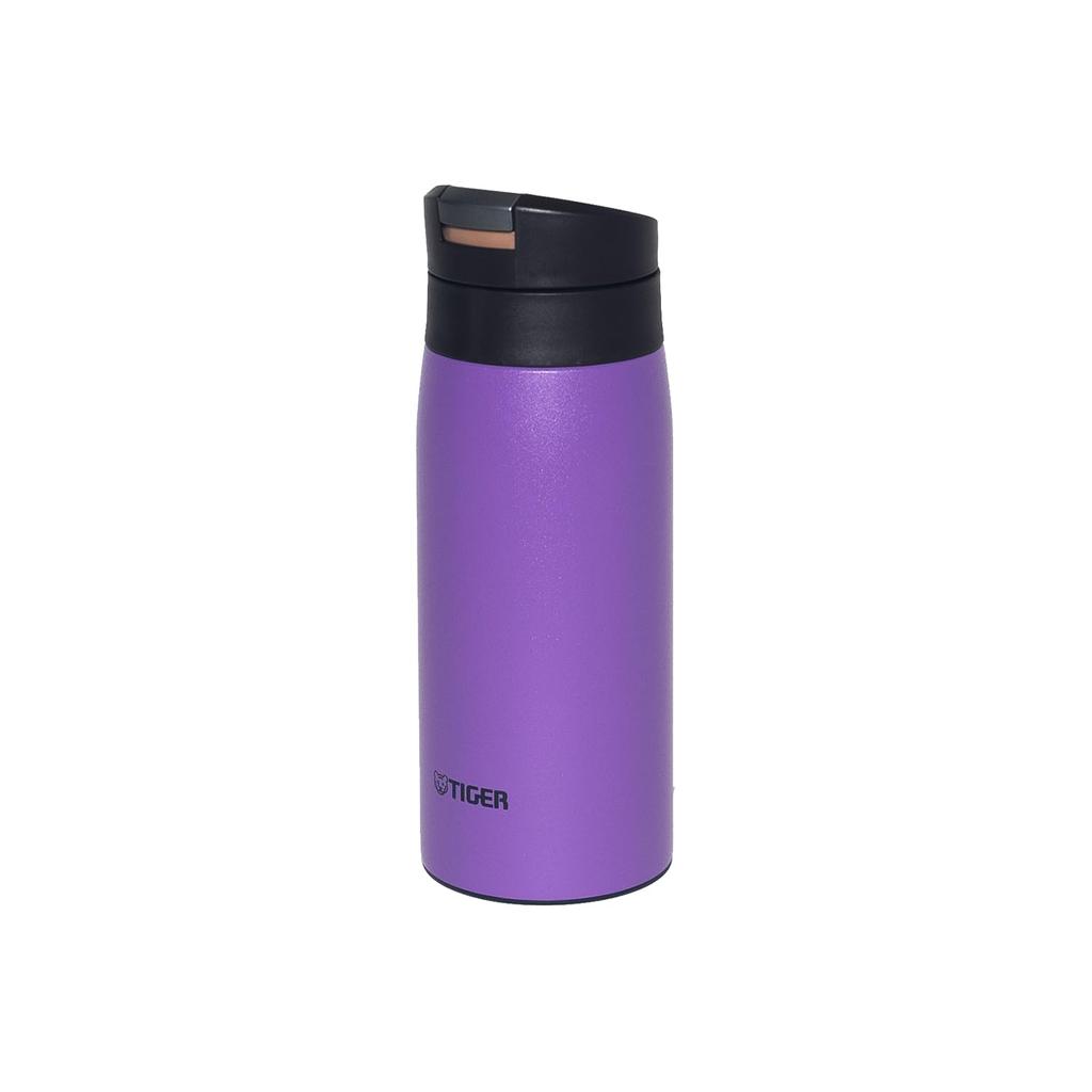 Tiger Thermos Water Bottle 350ml Hot Water OK One Push Stainless Bottle Easy To Use with One Hand Mug Thermal Insulation Purple [WEB Exclusive]