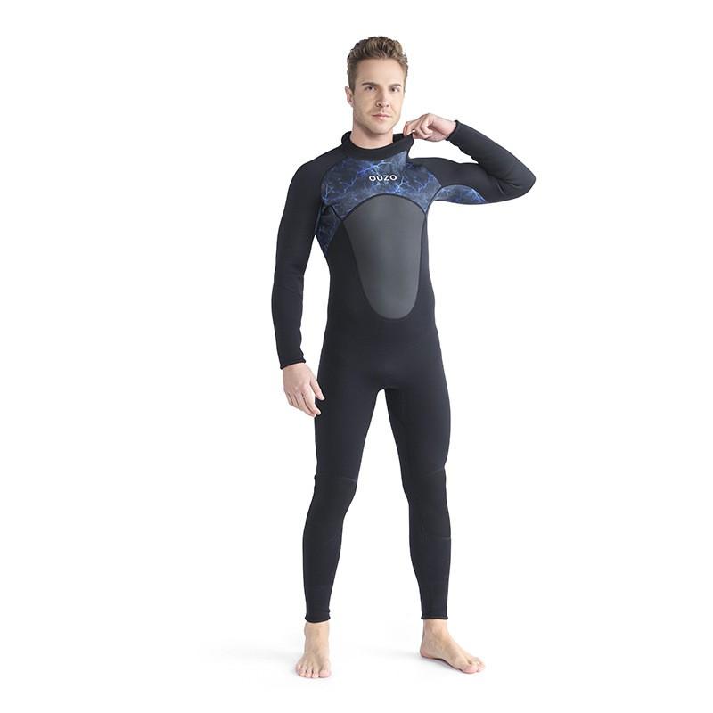 3mm Diving Suit Thickened Swimsuit Snorkeling Surfing Men's Long-sleeved Pants One-piece Wet