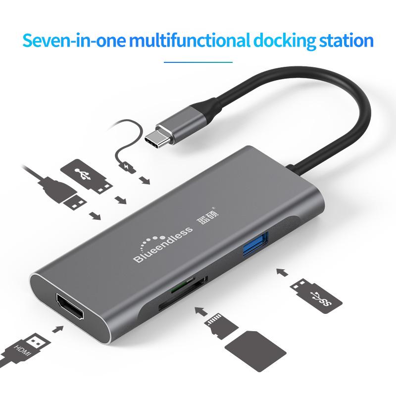 Multi Usb 3.0 Port 4k Vga Adapter To Splitter 3 Port Usb Hub Usb-c  Pd Charing Type C For Macbook Usb Hub Laptop Docking Station