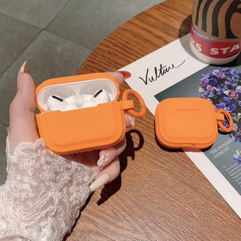 Simple and Soft Liquid Silicone Drop-proof Earphone Case Compatible AirPods 1/1/1/Orange Pro/1nd