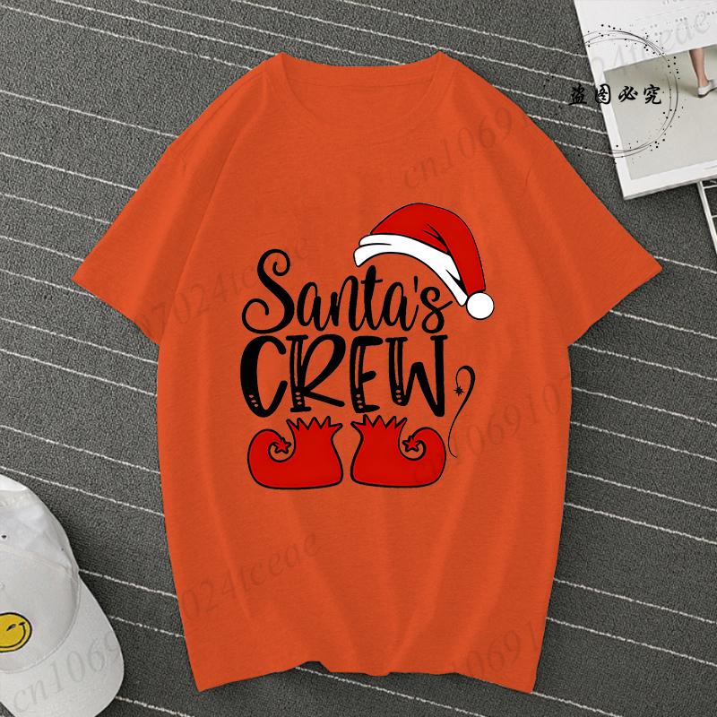 Santas Crew Shirt for Women Unisex Christmas Tshirts Santa Crew Family Outfit Christmas Tee Shirts Family Party Tshirts Tops