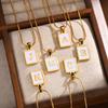 Stainless Steel Pendant Necklace Men Fashion Letter Square Card Necklace Adjustable Chain Necklace Present for Man Woman