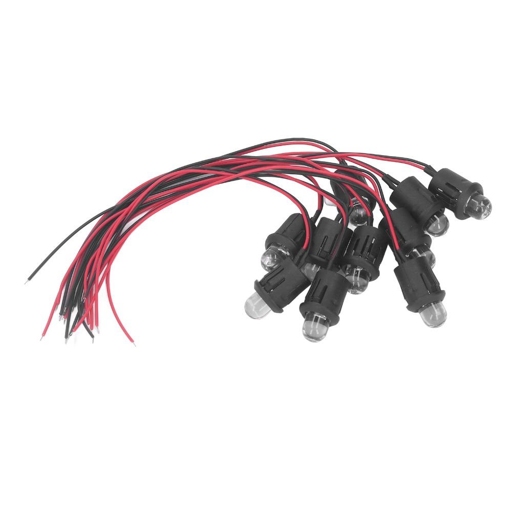 10PCS Water Clear Bulb LED Light Lamp Bulb 12V Prewired Emitting Diodes  Boat Application