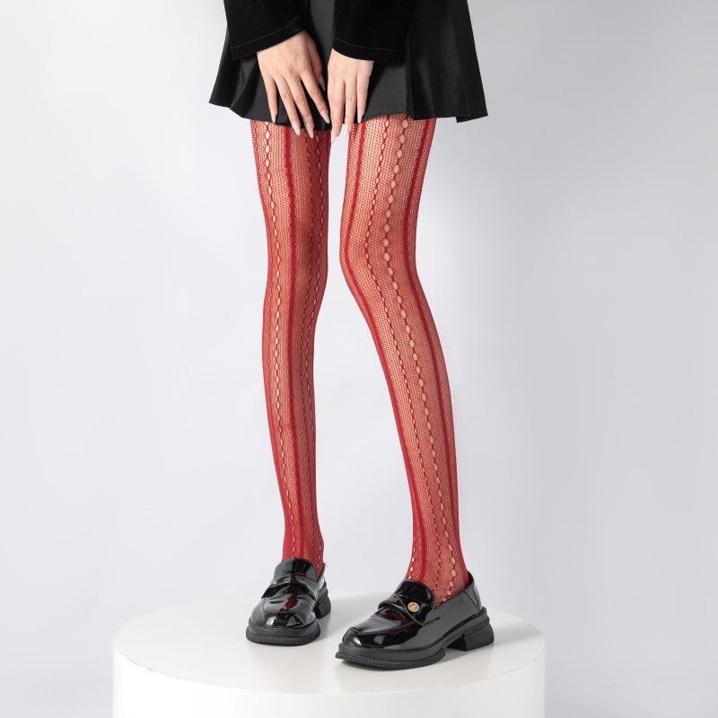 Y2K Рыбацкая сетка Женские колготки Сетчатое кружево Готические черные колготки Летние полые геометрические леггинсы Женские чулки Лолита Нижнее белье One Size