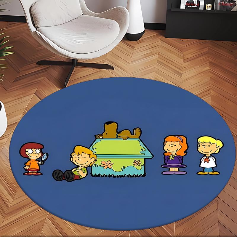 Scooby (19) Round Office Rug Decorative Floor Rug for Office Bedroom Living Room and Home Space