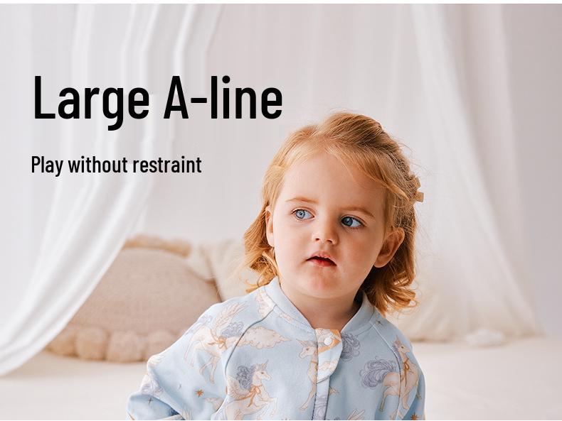 Baby A-Class Split-Leg Sleeping Bag - Spring/Autumn Cotton Jumpsuit Pajamas, Anti-Kick Design, Four Seasons Style