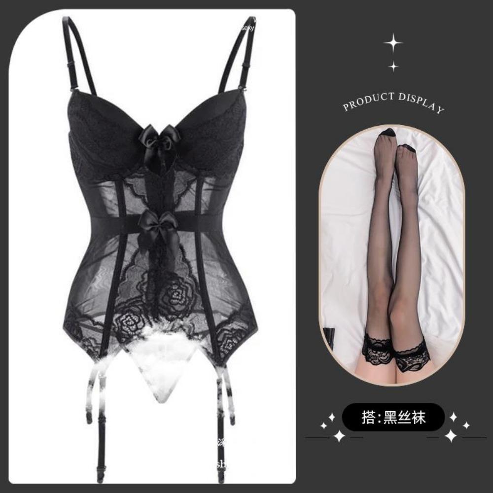 Domila Sexy Royal Sister Fishbone Girdle Vest Lace Mesh Waist Rim Onesie Sex Underwear F734