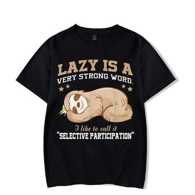 T-shirts Homme Paresseux Drôle Paresseux Est Un Mot Très Fort T-shirt Graphique Homme T-shirt à Manches Courtes Haut Vintage Hip Hop T-shirt#Couleur