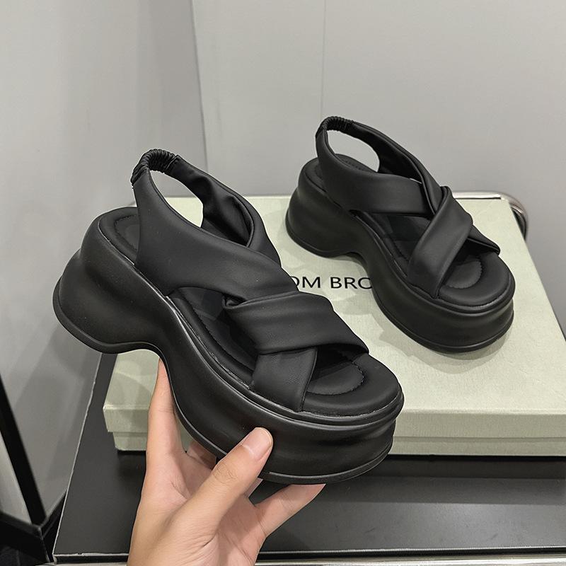 Casual Thick Bottom Elevated Increase Wedges Shoes for Women 2024new Fashion Simple All-match Breathable Womens Shoes Summertime