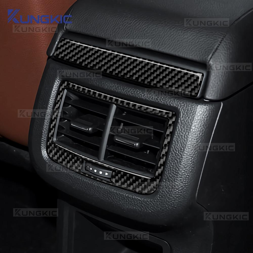 Real Soft Carbon Fiber Sticker For SEAT Ateca 5F 2016-2025 For Cupra Ateca 5F 2018-2025 LHD RHD Car Rear Air Outlet Frame Panel