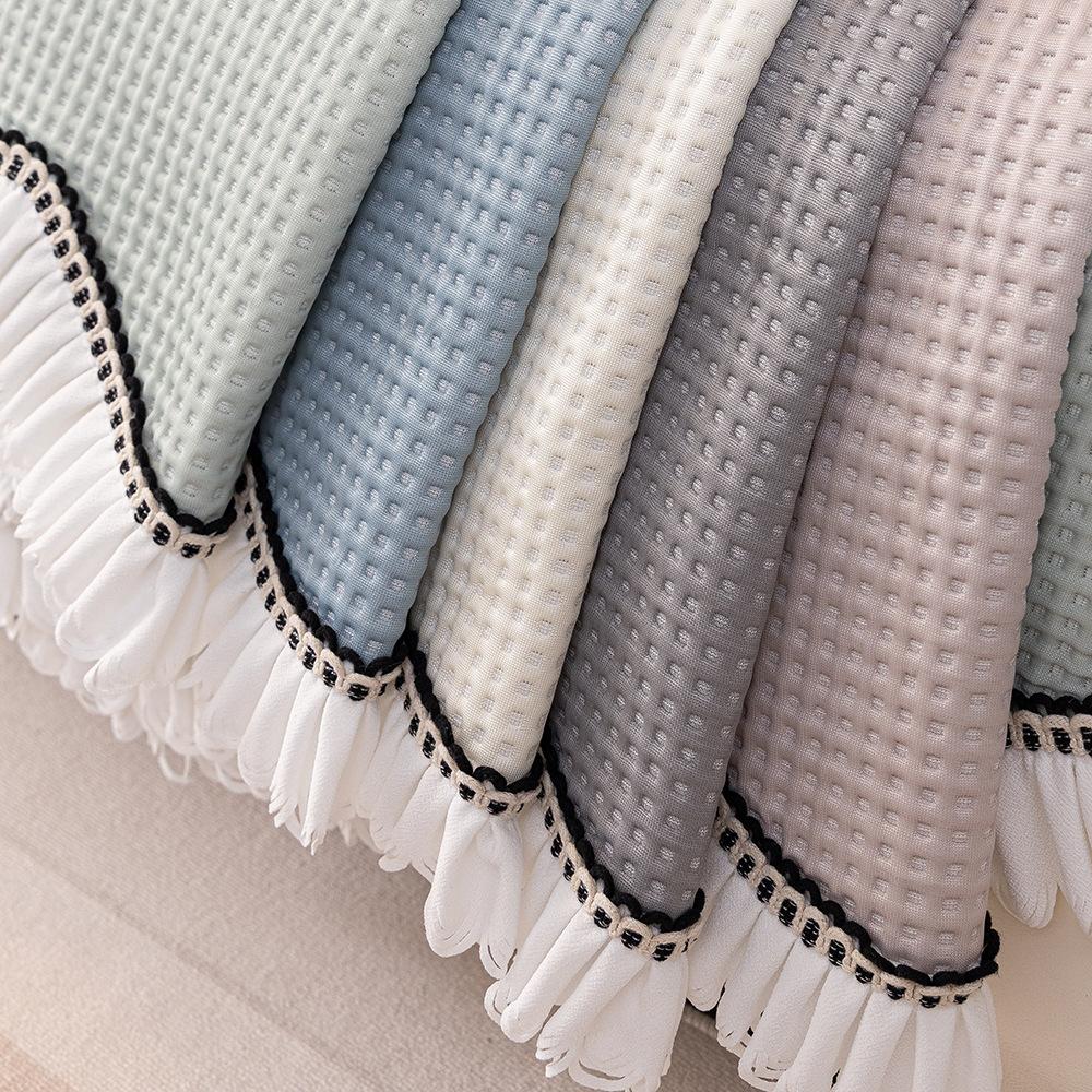 Summer Special-Shaped Cool Knitted Straight Row Sofa Cushion  New High-Grade Seat Cushion Non-Slip Light Luxury Cover Backrest Towel