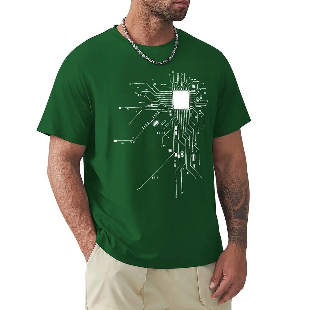 CPU Processor Circuit Diagram T Shirt Men Summer Cotton T-shirt Men's Funny Tops Fashion Tees Homme Brand Unisex Clothes C99