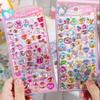 Kids Crystal Relief Stickers Cute Ghost Bird Strawberry Rabbit Penguin Decals Waterproof Kpop Photocard Decor Gifts 3D DIY for Kid Friendly