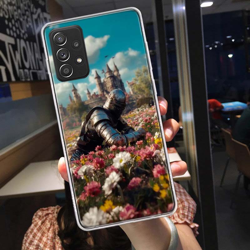 

Flower Knight of the Light Phone Case for Samsung A54 A57 A37 A17 A14 A15 A12 A24 A34 A55 A35 A25 A52S A07 A05S A04S A22 A32 A72 Samsung Note 10 PLUS