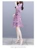 2025 Summer Women's Slim Waist Midi Floral Dress