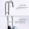 Stainless Steel Shower Door Hooks Multifunctional Shower Towel Rack  Glass Door Back