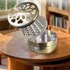 1PC Stainless Steel Mosquito Coil Box, Fireproof Mosquito Coil Rack with Cover, Portable Household Indoor and Outdoor Mosquito Repellent Disc