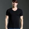 Men's Cotton T-shirt Short-Sleeved Men Pure Cotton T Shirts Casual Slim V Collar and O-neck Men's Tops Tees