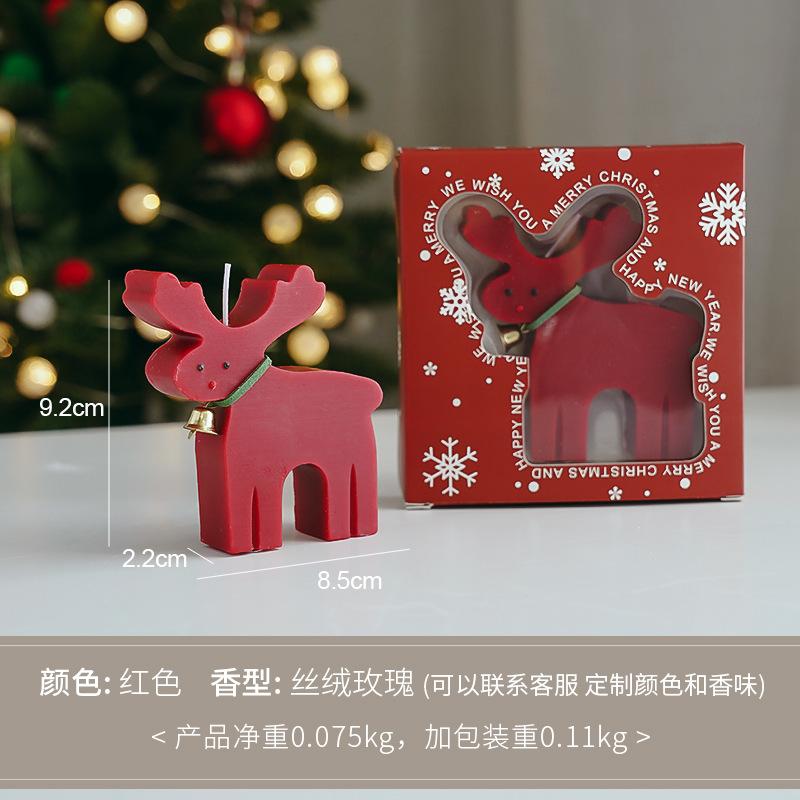 

Christmas Scented Candle Simulation Elk Shape Gift Indoor Fragrance Red