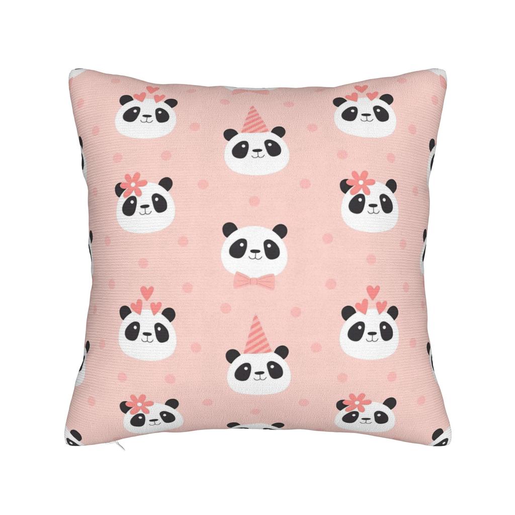 Sushi Panda Square Pillow Case Food Cushion Cover Vintage Polyester Decorative Throw Pillow Case Cover For Home 40*40Cm