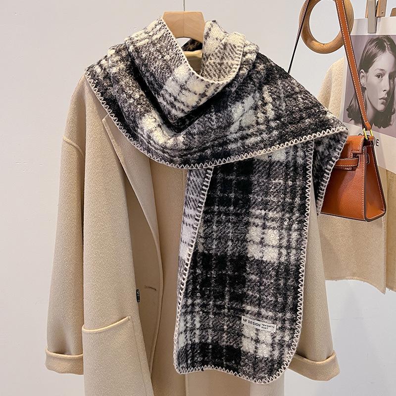 Wind retro leopard print imitation cashmere scarf women's autumn and winter new Spice Girl shawl thickened warm scarf