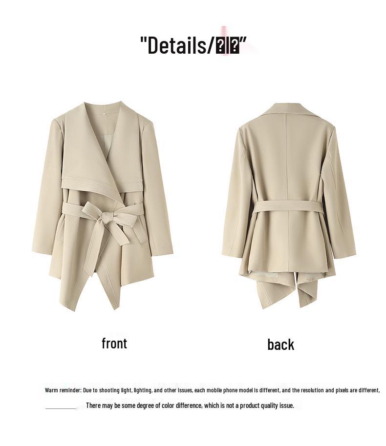 Spring 2025 Slimming French Trench Coat in Plus Sizes - Women's Light Luxury Casual Fashion