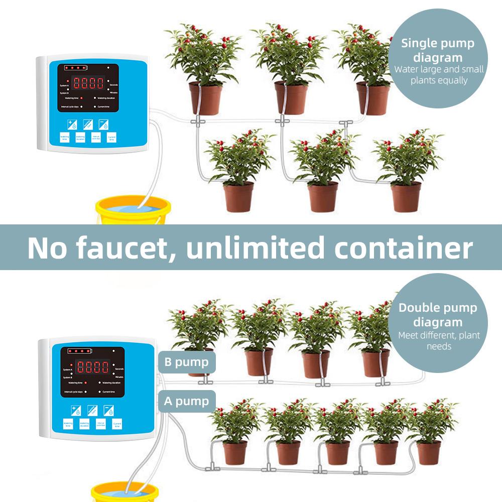 

Комплект для автоматического капельного орошения. Питание от USB и питание от солнечной панели. Голосовая подсказка. Сделай сам 15. 10m Single Pump синий