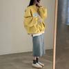 Koreanische Chic Y2k Lose Zip Up Pullover Frauen Herbst Dicken Stil Casual Brief Drucken Kleidung Neue Harajuku High Street Solide tops