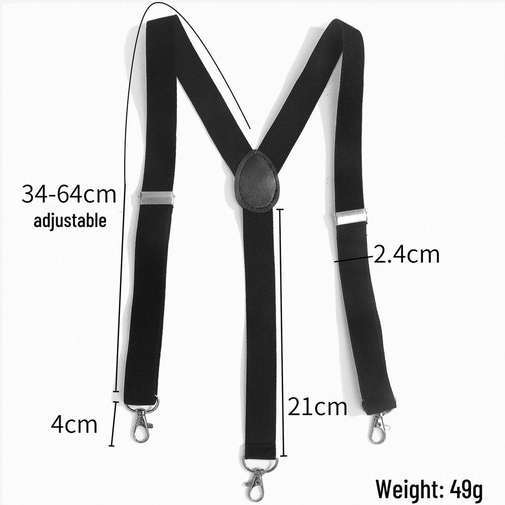 Men's Multi-Color Elastic Suspenders with 3 Clips - Ideal for Suits and Work Pants