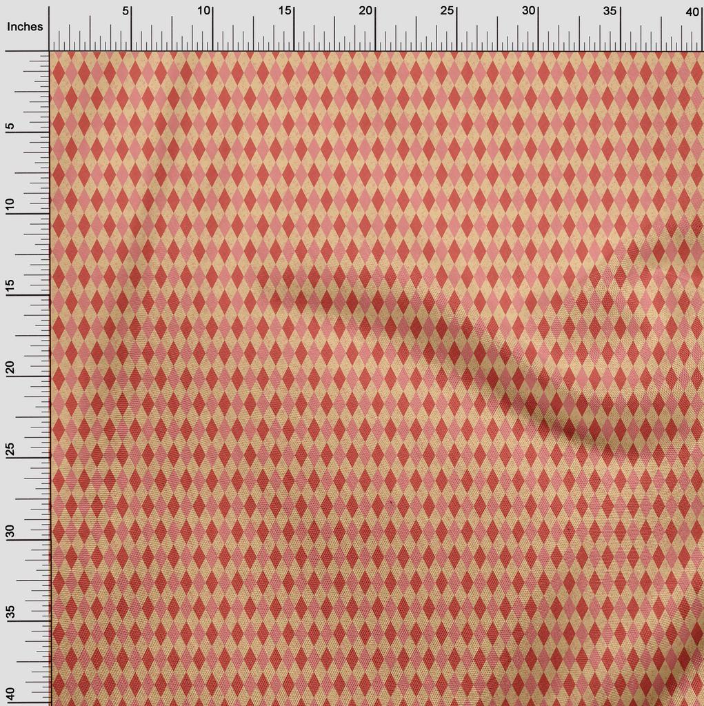 oneOone Baumwoll-Flex Dunkelbeiger Stoff Argyle Quiltzubehör Druck Nähstoff pro Yard 40 Zoll