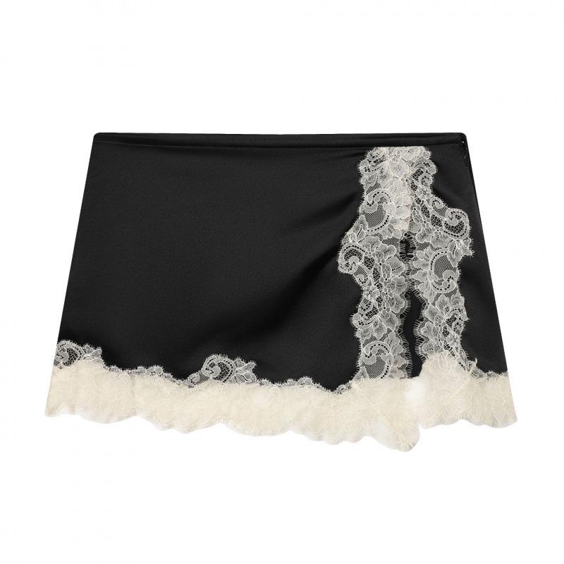 2026 Spring European & American Slimming Straight Lace Hem Skirt Large