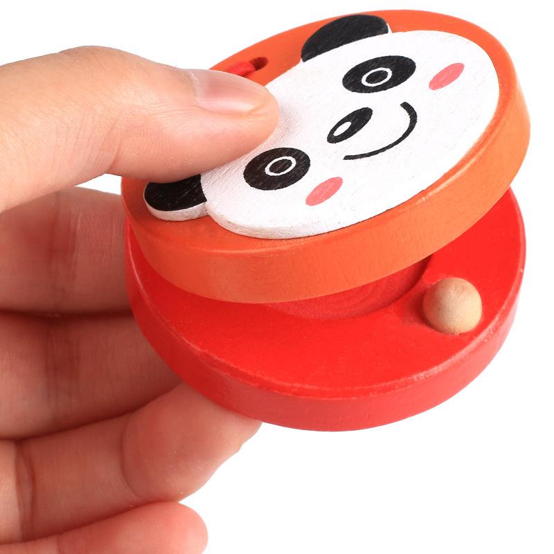 Wooden castanets puzzle early education 3-7 years old cartoon Orff children's musical instruments music toys