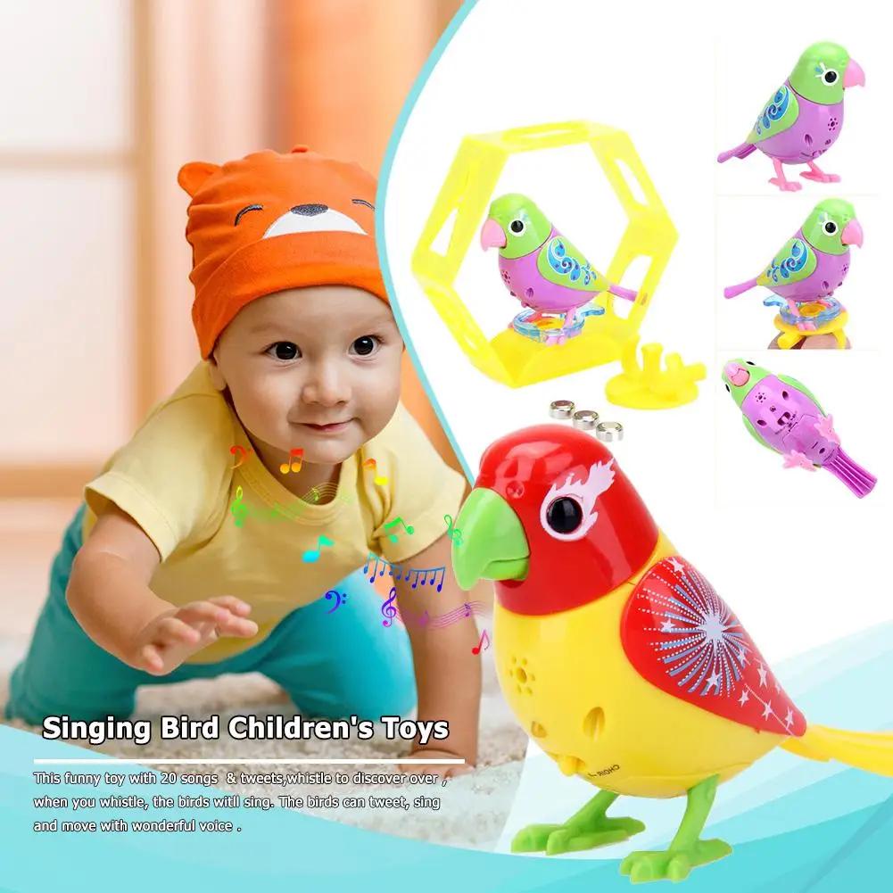 Plastic Sound Voice Control Activate Chirping Singing Bird Kids Toy Gift Intelligent Voice Control Mobile Phone To Control Toy