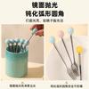 Colorful Stainless Steel Fruit Fork Creative High-Value Ceramic Storage Jar Moon Cake Dessert Cake Fork Combination Set