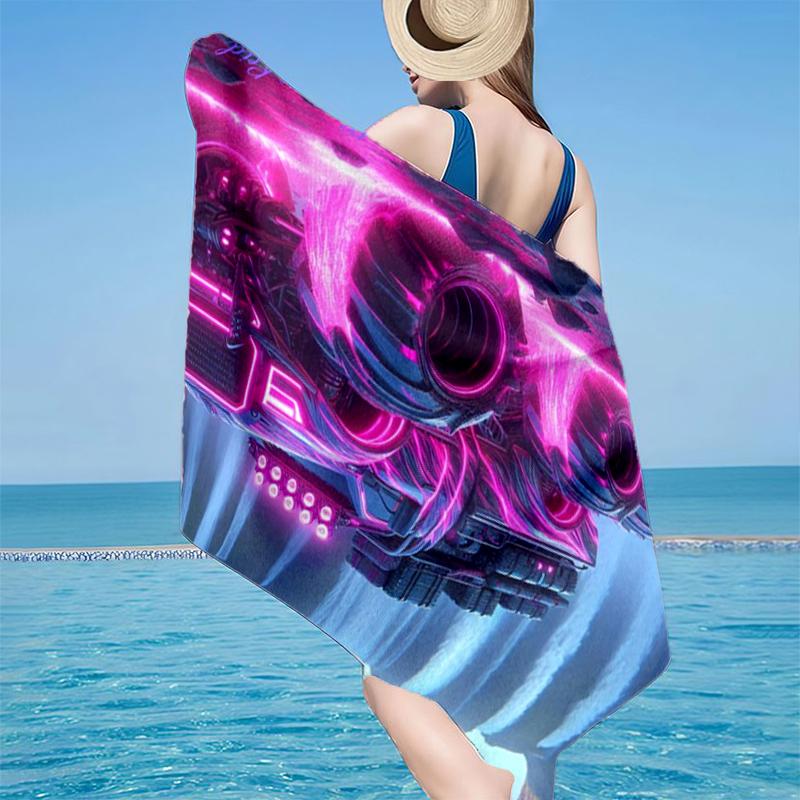 Elektrischer Monster Truck Kunst Strandtuch, Superweiche Mikrofaser, Geschenk für Sie/Ihn, Geburtstag, für Pool, Strand, Reisen, Heimdekoration Fan-Geschenke