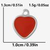 2 Stück Roter Emaille/Strass Liebe Anhänger Edelstahl Herz Charm Für Schmuckherstellung Zubehör Großhandel Steampunk Öl Tropfen Charms