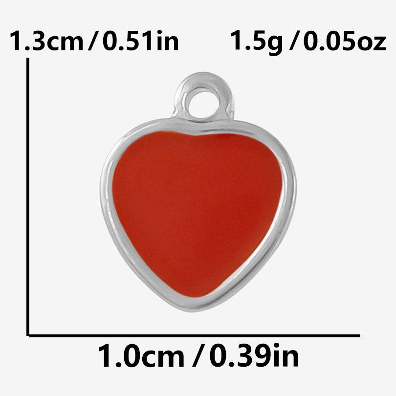 2 Stück Roter Emaille/Strass Liebe Anhänger Edelstahl Herz Charm Für Schmuckherstellung Zubehör Großhandel Steampunk Öl Tropfen Charms