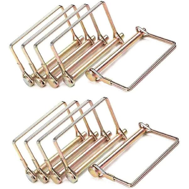 Sunnyway 10 Pack 5/16 Inch Trailer Coupler Pin Set 4 Inch Long Wire Lock Pin PTO Shaft Locking Pin Heavy Duty Safety Trailer Hitch Pin (Silver) золотой
