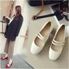 New Belt Buckle Shallow Spring and Autumn Single Shoes Thick Heel Medium Heel Professional Shoes