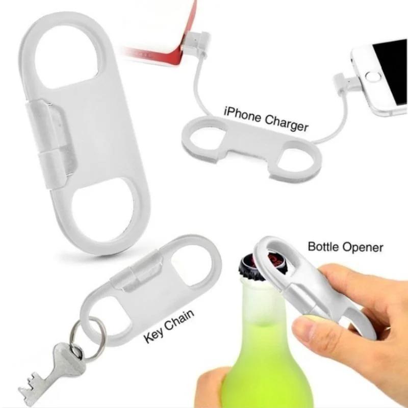 

3 In 1 USB Data Cable Keychain Charging Cable Beer Bottle Opener For Android IPhone Charger Wholesale