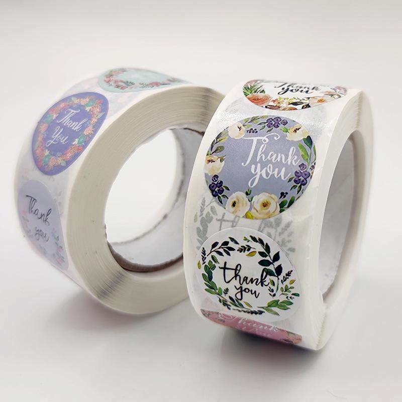 500 Self-Adhesive Thank You Dessert Stickers - Cartoons, Weddings, & Baking Seals for Children
