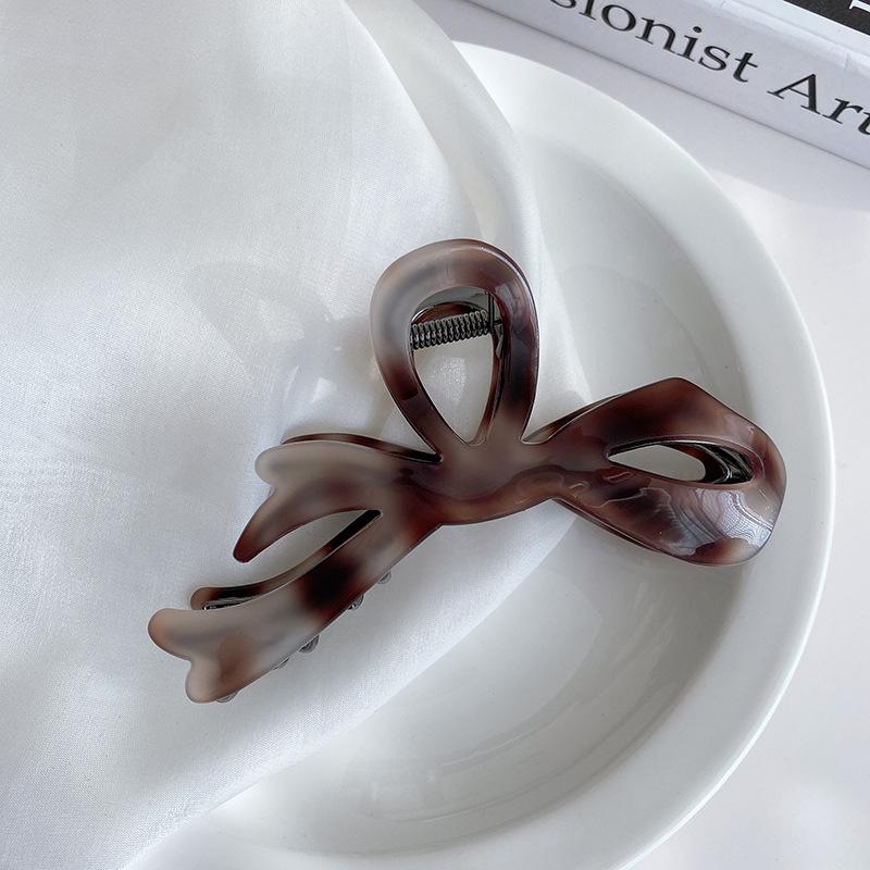 1pc Gradient Color Bow Clip Women's New High-end Clip Headband Hair Clip Shark Clip At the Back of the Head French Style