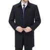 High-end Windbreaker Men's Mid-length Spring and Autumn Middle-aged and Elderly Dad Lapel Casual Coat Business Men's Wool Coat