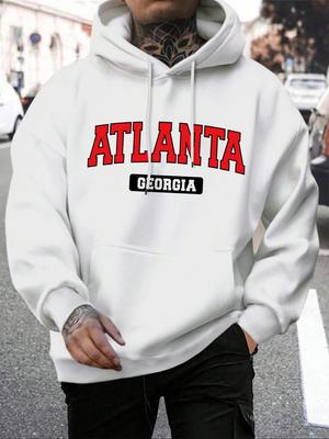 Atlanta Feorgia Atlanta Feorgia Printing Men Sweatshirt Harajuku Casual Hoody Fashion Loose Hoodie Vintage Fleece Tops