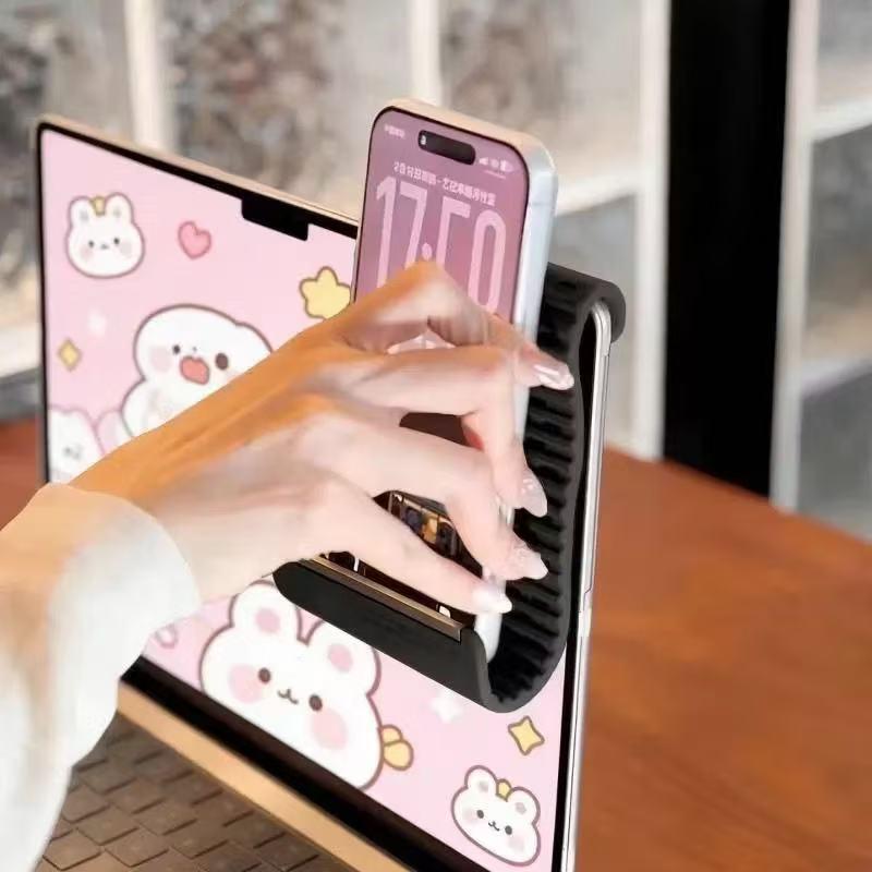 Portable Silicone Desktop Phone & Tablet Stand - Universal Flexible Folding Design
