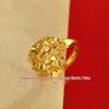 Retro Hydrangea Open Ring for Women - Gold Plated Brass, Chinese Style Floral Jewelry