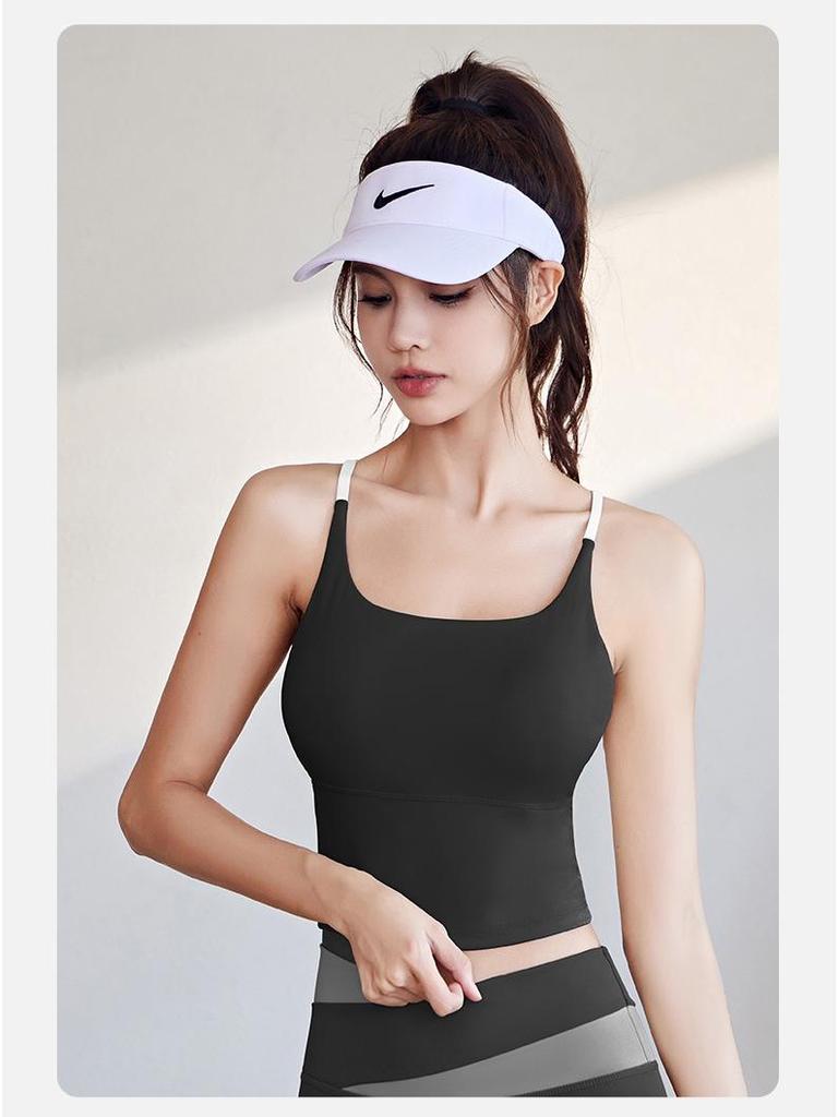 Letní nahý pocit jóga křížená camisola sportovní podprsenka