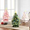 20cm LED Christmas Tree Ornaments Resin Tabletop Christmas Decorations with Multicolored Lights